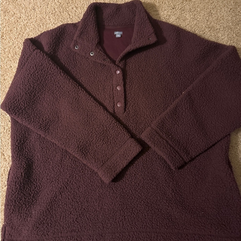 Aerie Burgundy Fleece Pullover